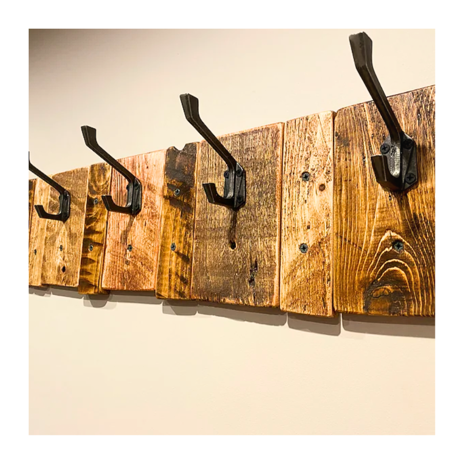Art Deco Rustic coat hooks X4