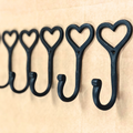 Handmade Iron Heart Hooks x7