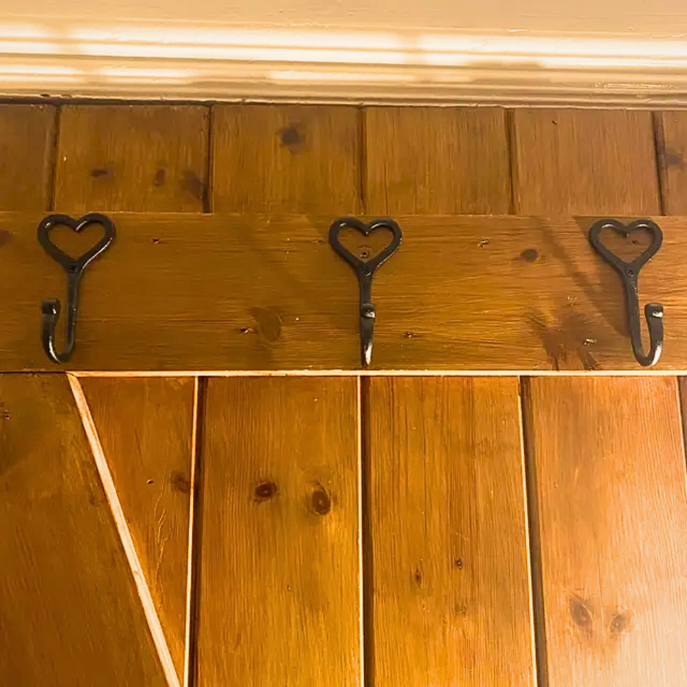 Handmade Iron Heart Hooks x10