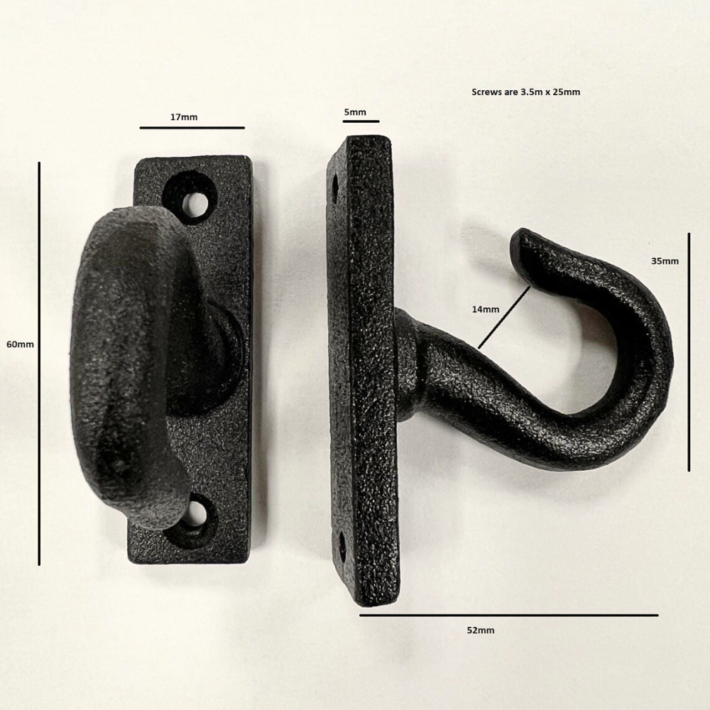 Pack of x4 Iron Cup Hooks