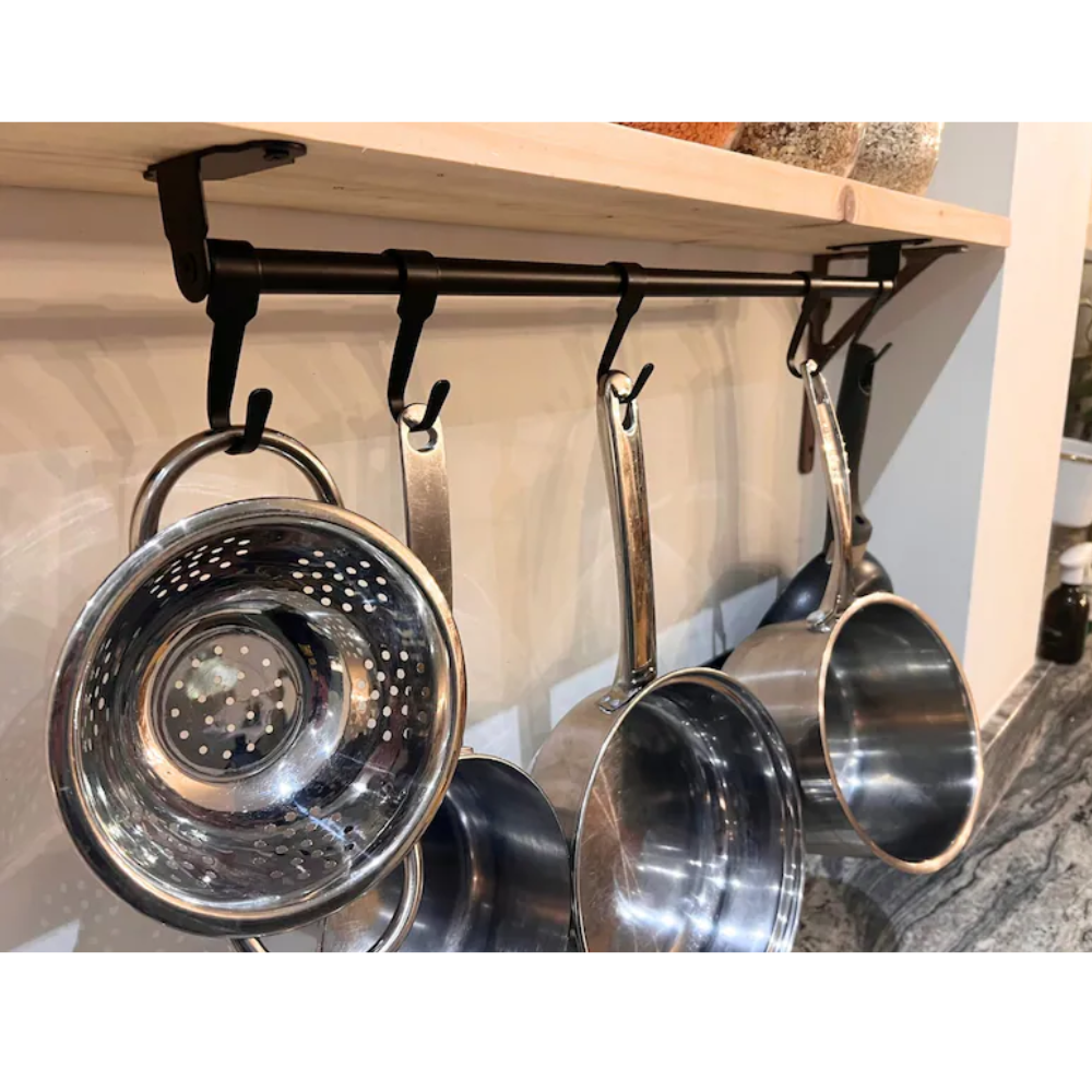 60cm pot/pan rail with all fixings and hooks