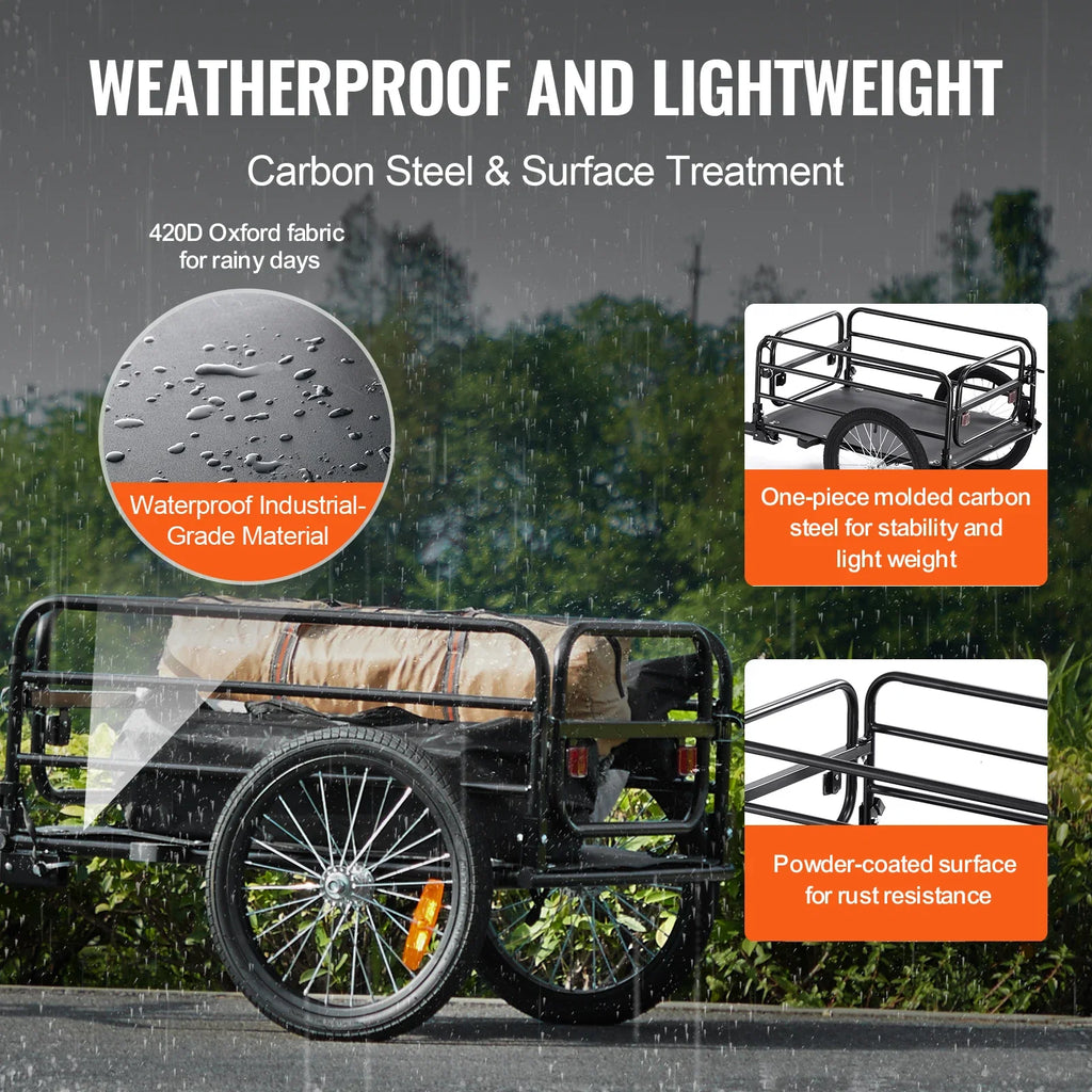 160 Lbs Bike Cargo Trailer – Foldable Storage