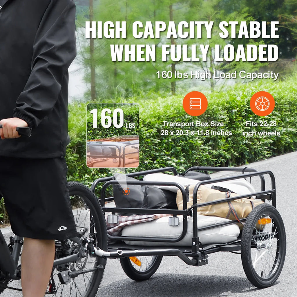 160 Lbs Bike Cargo Trailer – Foldable Storage