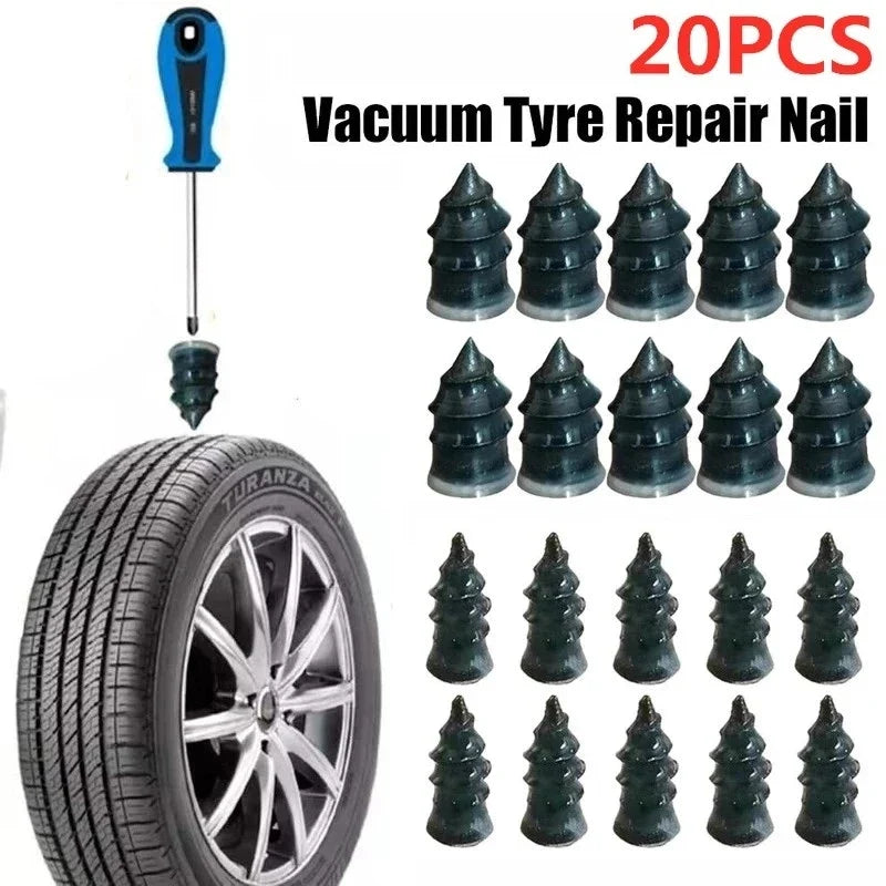 Vacuum Car Tyre Repair Rubber Nail Set - Tubeless Tire Screws Kit for Motorcycles & Trucks