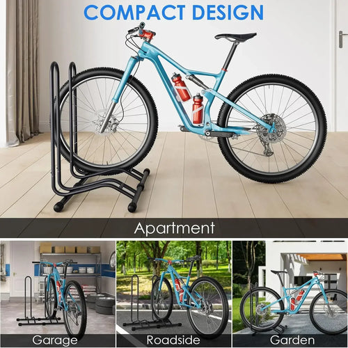 1 2 3 Bike Stand for Storage with Reversible Locking Design