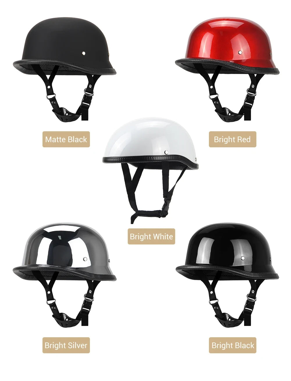 Herobiker Vintage German Half Helmet – Dot Certified