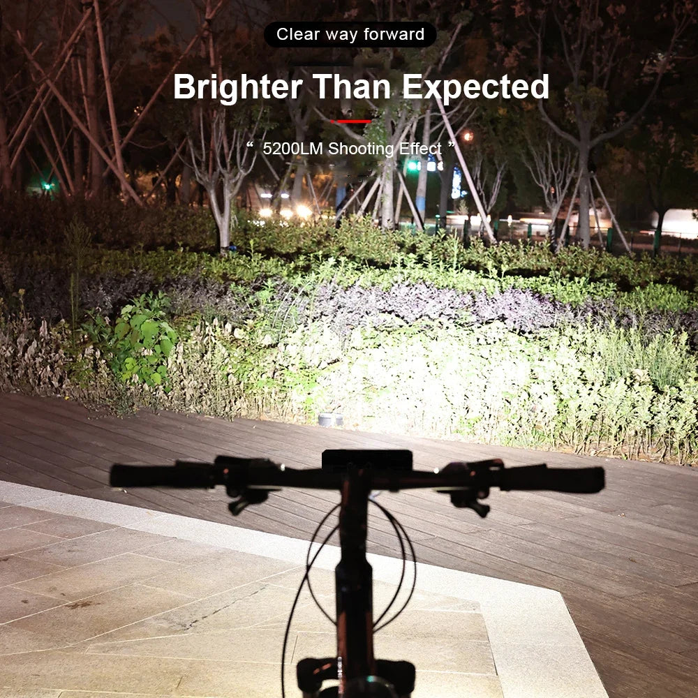 Bikeono 5200LM Front Bike Light With Aluminum Alloy Body, High Visibility For MTB And Road