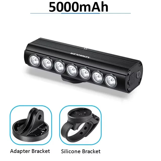 Newboler 2000 Lumen Front Bike Light, USB Rechargeable, 5000mAh Aluminum Alloy Headlamp for MTB Road Gravel