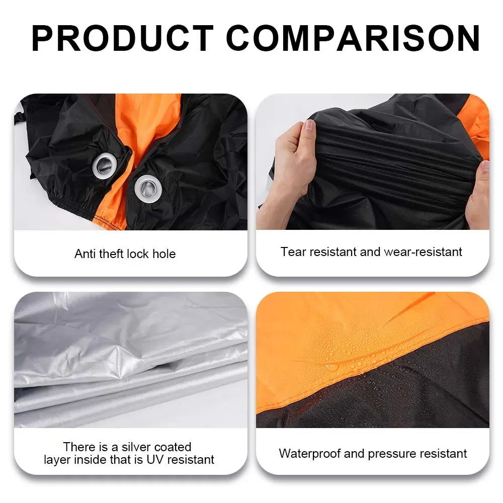 Bike Cover 210D Oxford Cloth Waterproof, All Season Outdoor Protection