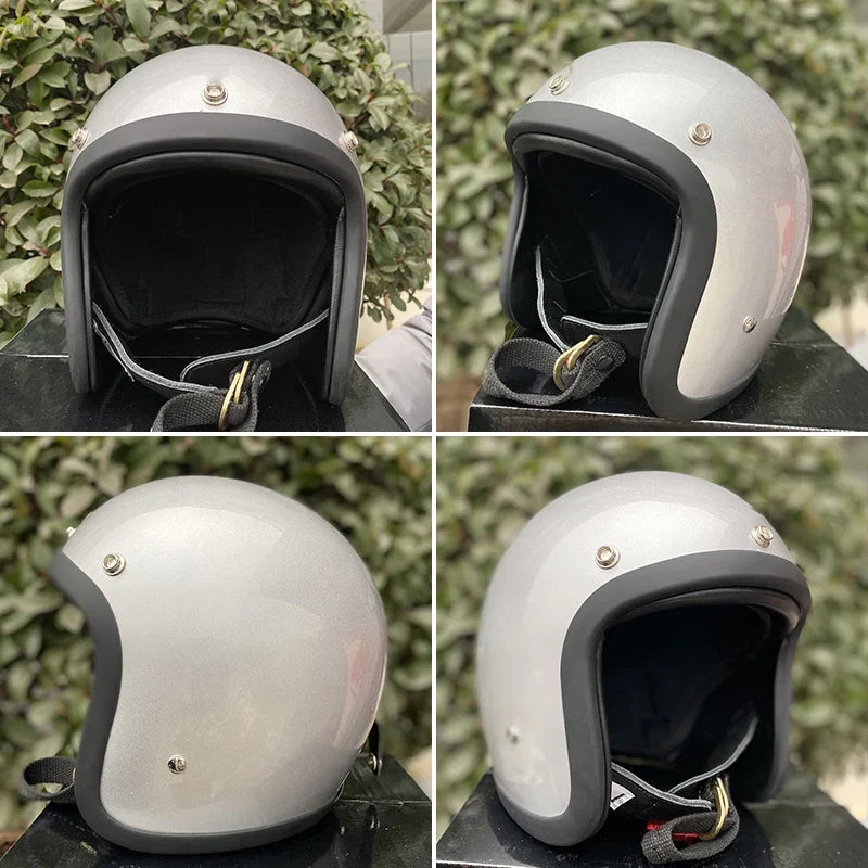 Vintage Japanese Style Open Face Helmet for Café Racers and Scooters