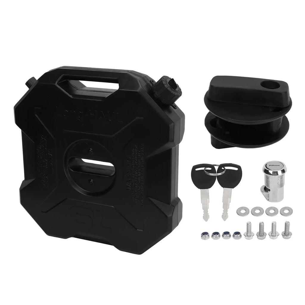 EBTOOLS 6L Fuel Tank for Cars, Motorcycles, UTVs, Black Petrol Container