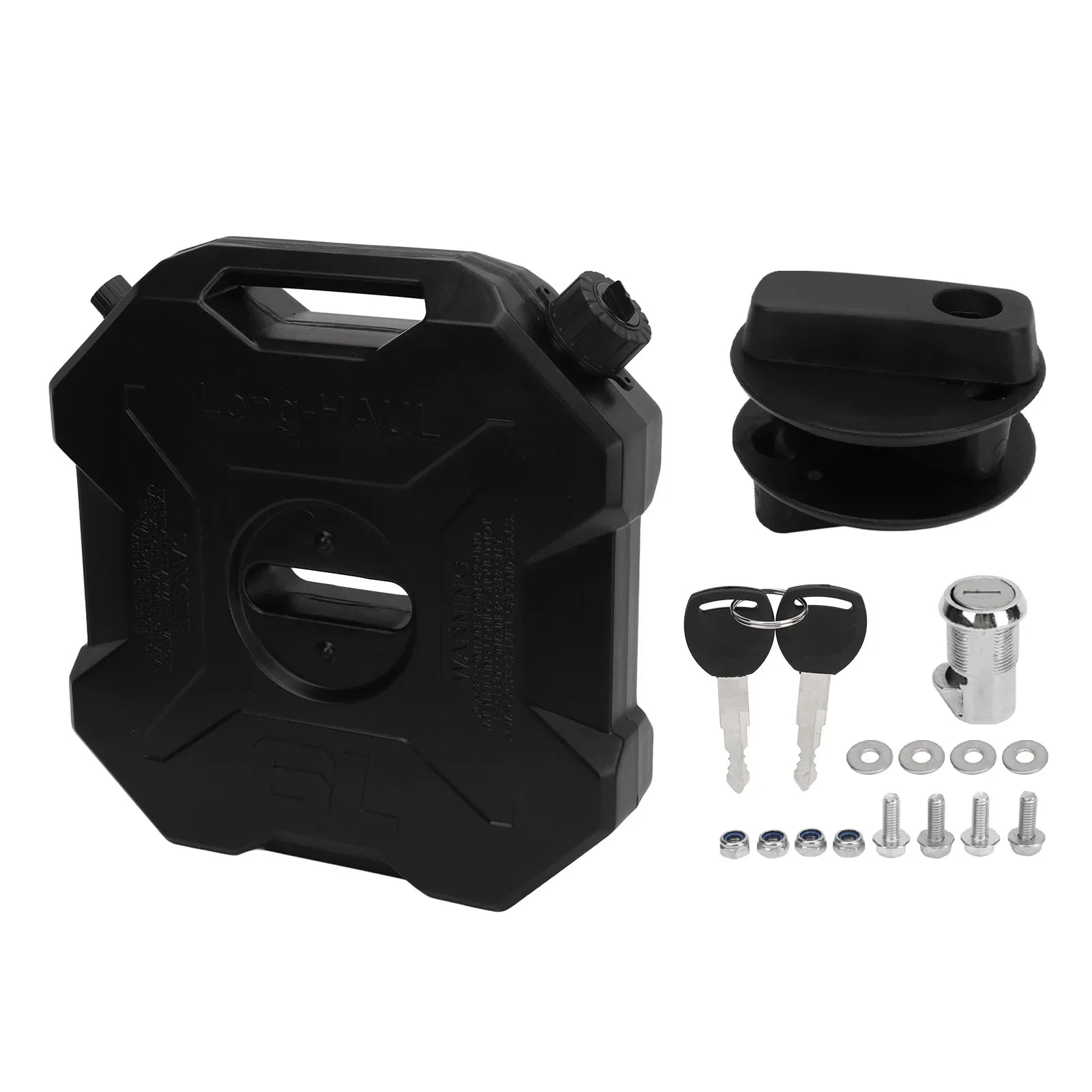 EBTOOLS 6L Fuel Tank for Cars, Motorcycles, UTVs, Black Petrol Container