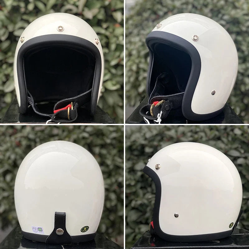 Vintage Japanese Style Open Face Helmet for Café Racers and Scooters