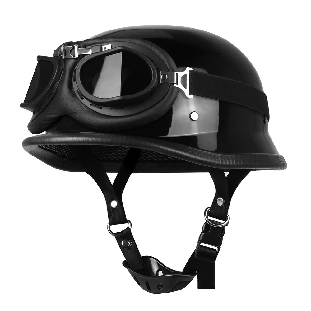 Herobiker Vintage German Half Helmet – Dot Certified