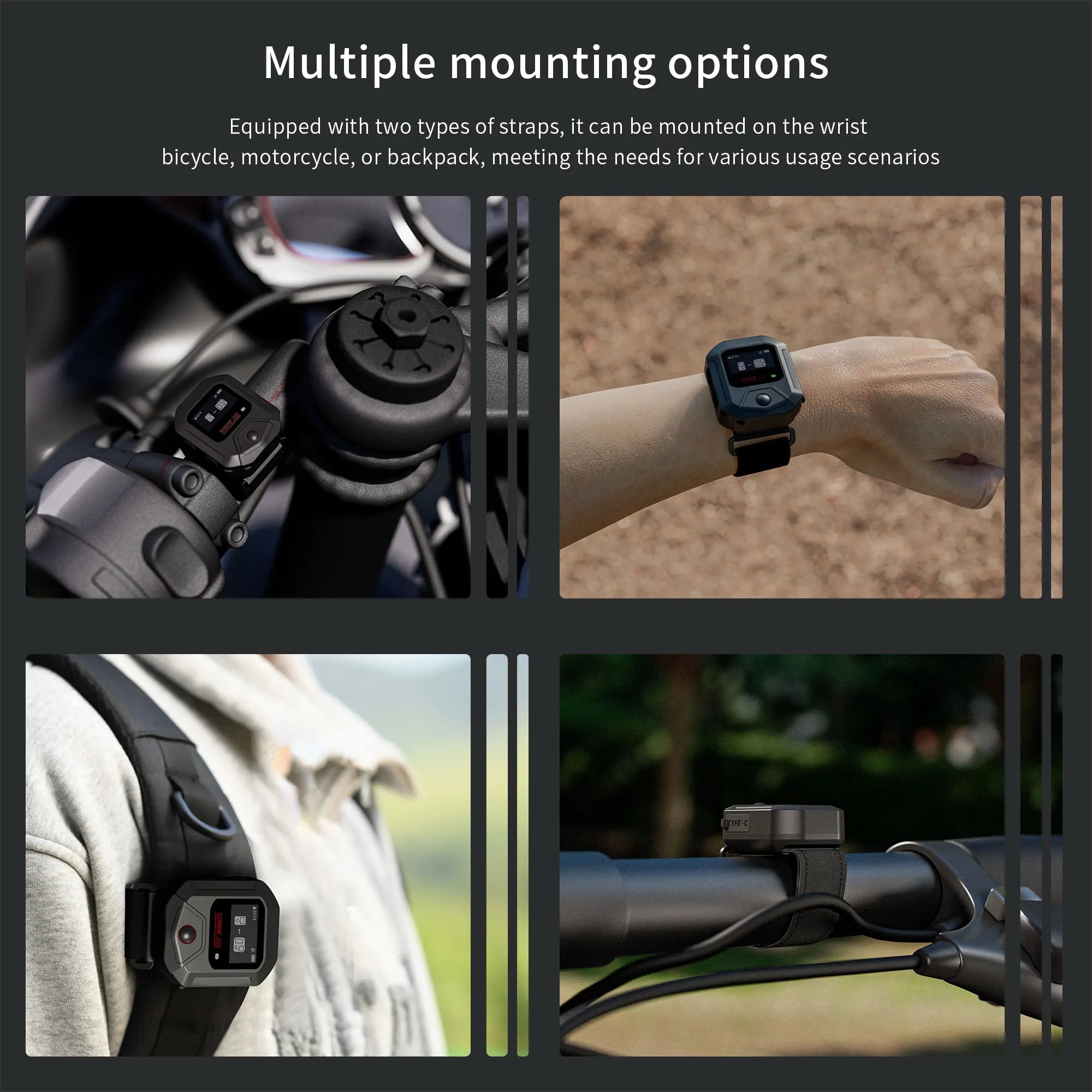 Waterproof Bluetooth Remote Control for DJI Action 5 Pro/4 with Wrist & Bike Strap