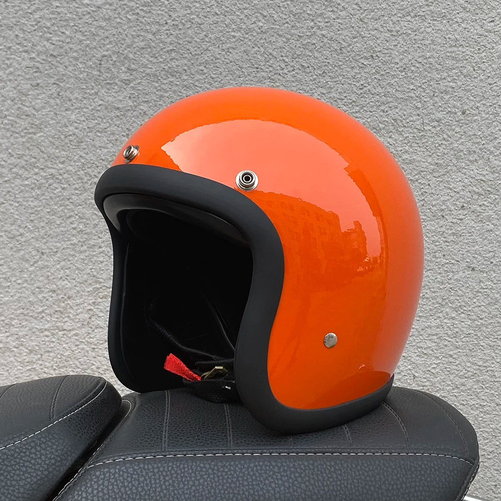 Vintage Japanese Style Open Face Helmet for Café Racers and Scooters