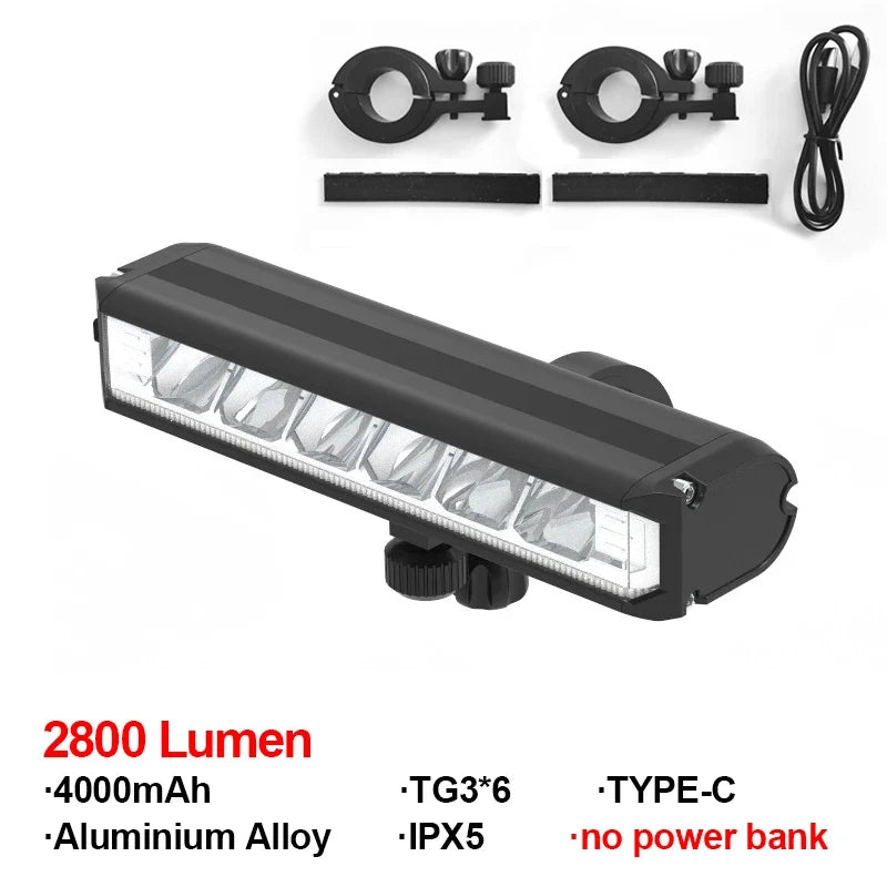 Bikeono 5200LM Front Bike Light With Aluminum Alloy Body, High Visibility For MTB And Road