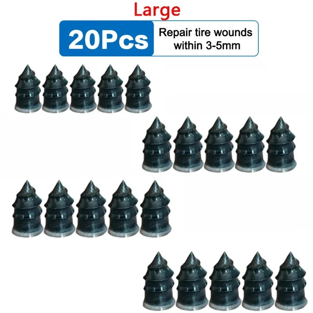 Vacuum Car Tyre Repair Rubber Nail Set - Tubeless Tire Screws Kit for Motorcycles & Trucks