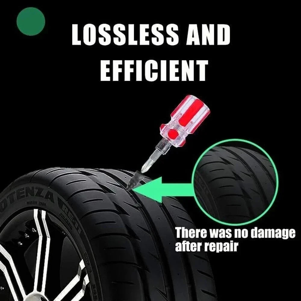 Vacuum Car Tyre Repair Rubber Nail Set - Tubeless Tire Screws Kit for Motorcycles & Trucks