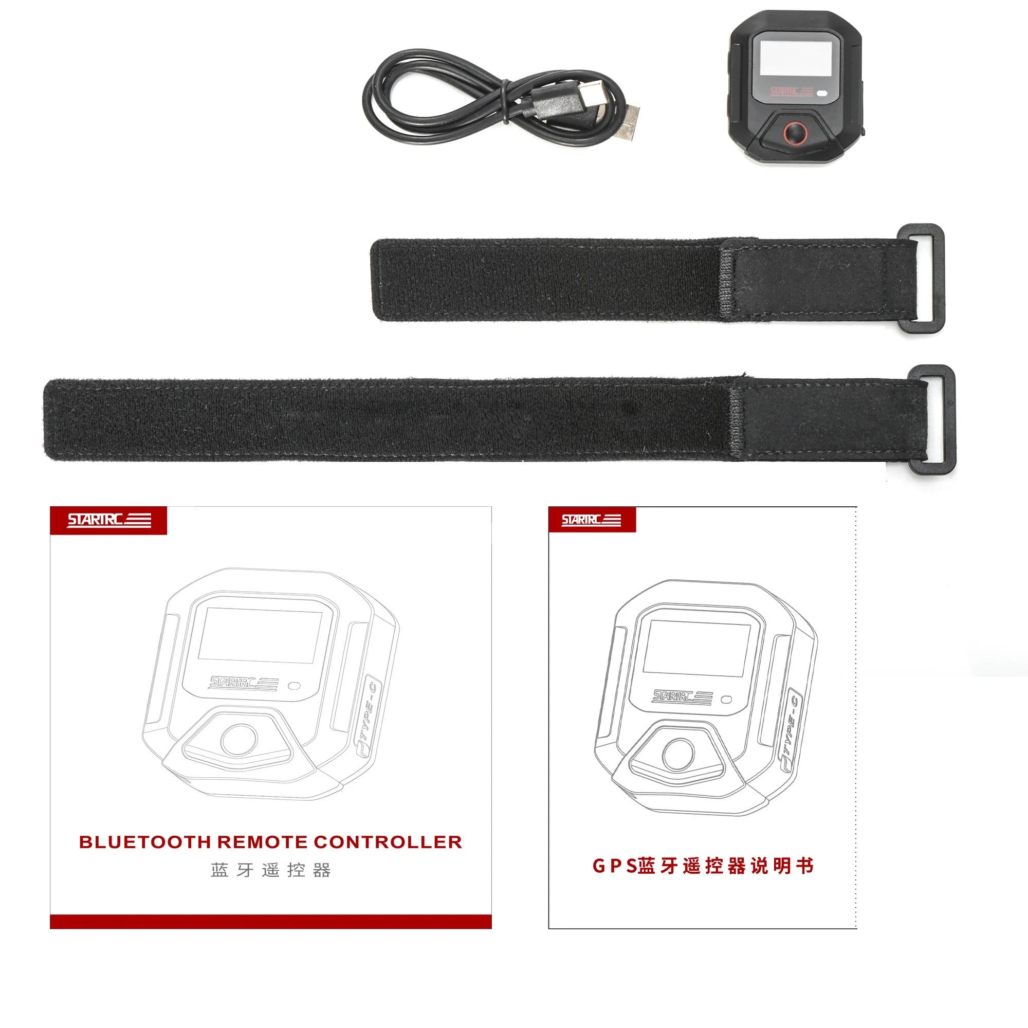 Waterproof Bluetooth Remote Control for DJI Action 5 Pro/4 with Wrist & Bike Strap