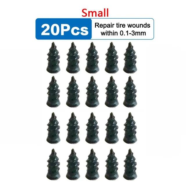 Vacuum Car Tyre Repair Rubber Nail Set - Tubeless Tire Screws Kit for Motorcycles & Trucks