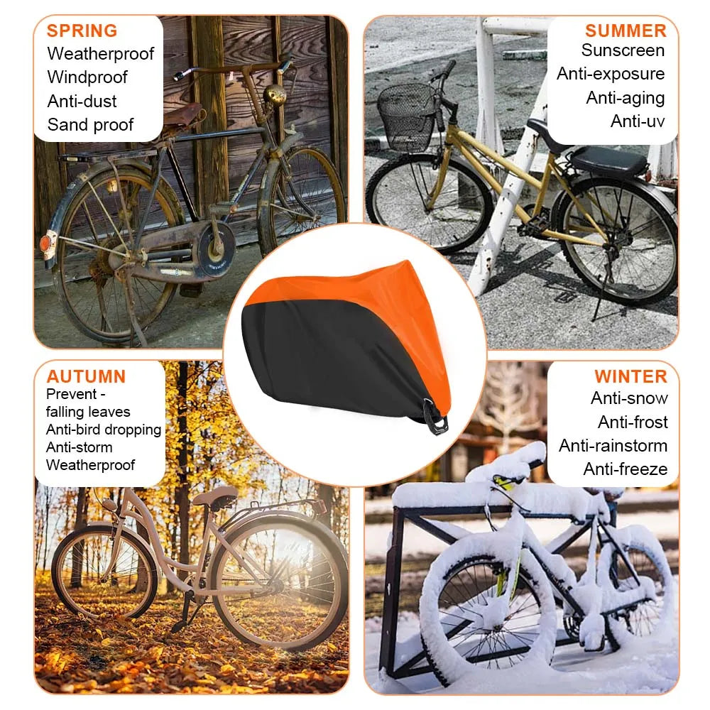 Bike Cover 210D Oxford Cloth Waterproof, All Season Outdoor Protection
