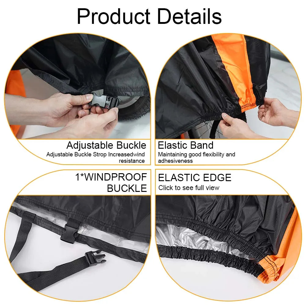 Bike Cover 210D Oxford Cloth Waterproof, All Season Outdoor Protection