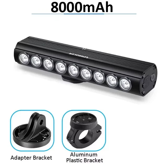 Newboler 2000 Lumen Front Bike Light, USB Rechargeable, 5000mAh Aluminum Alloy Headlamp for MTB Road Gravel