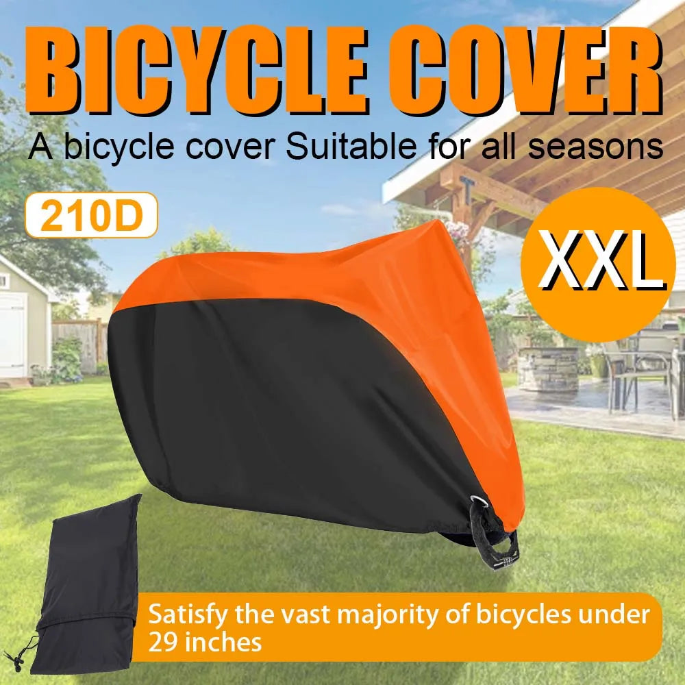 Bike Cover 210D Oxford Cloth Waterproof, All Season Outdoor Protection