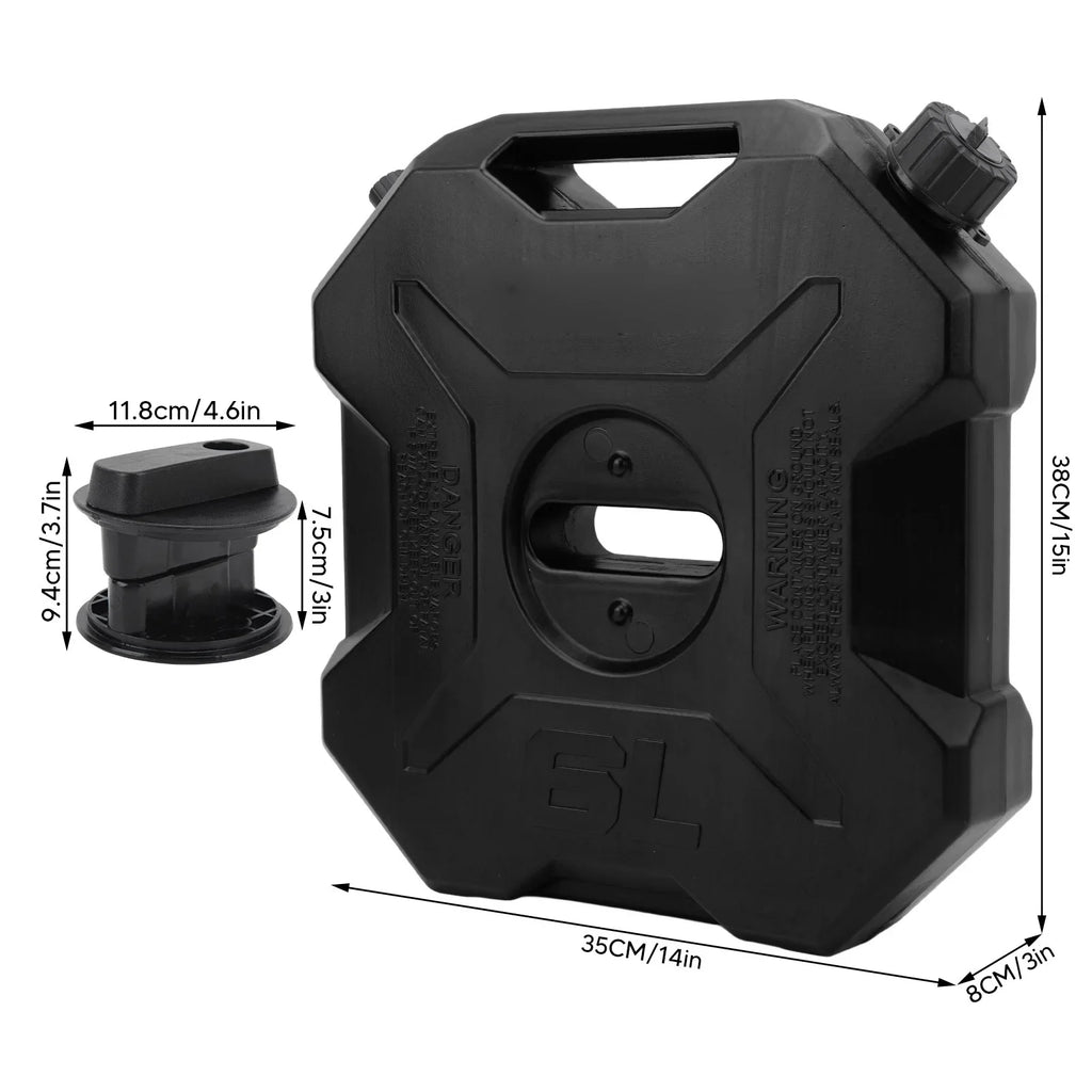 EBTOOLS 6L Fuel Tank for Cars, Motorcycles, UTVs, Black Petrol Container